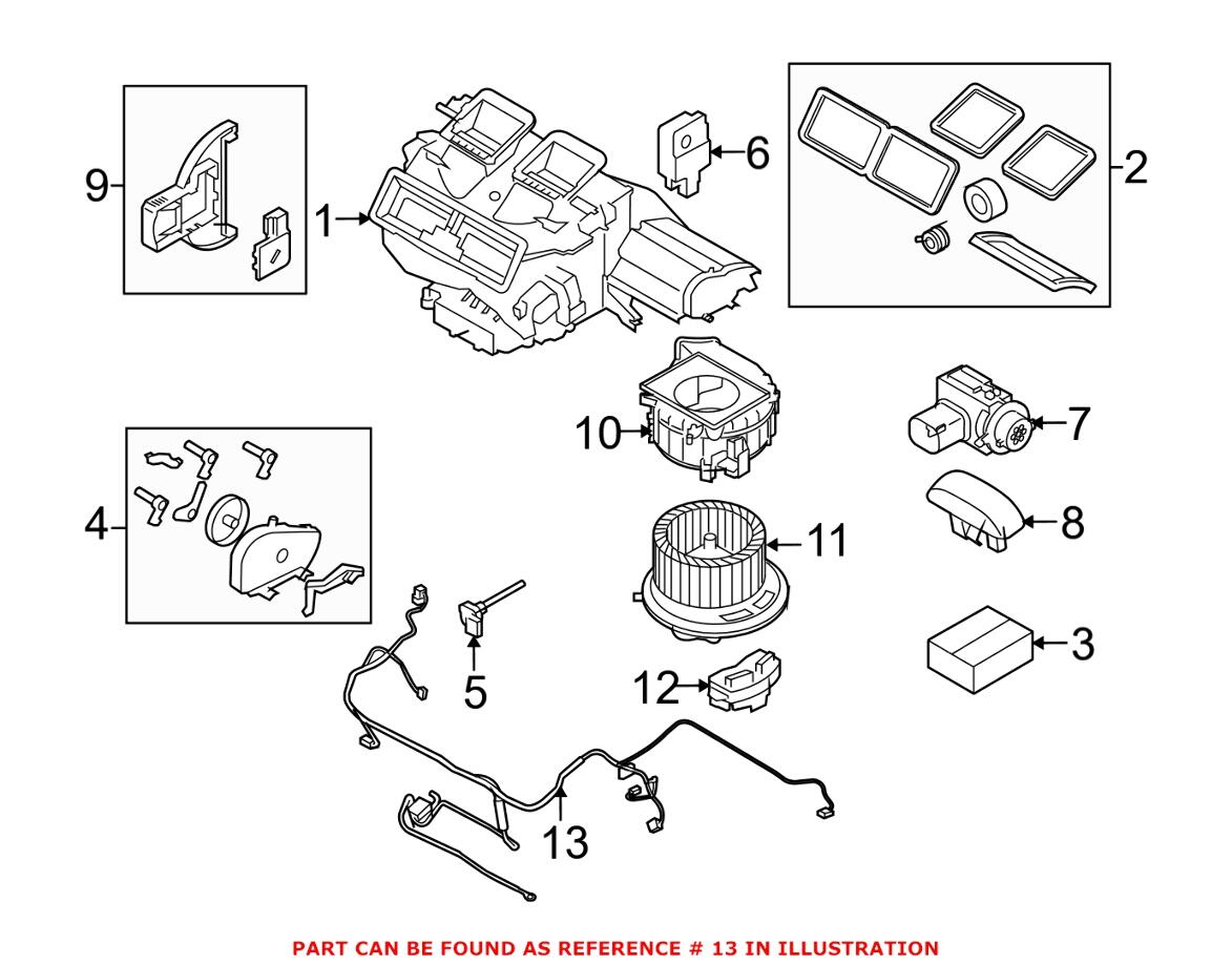 BMW HVAC Wiring Harness (Denso) 64116932680